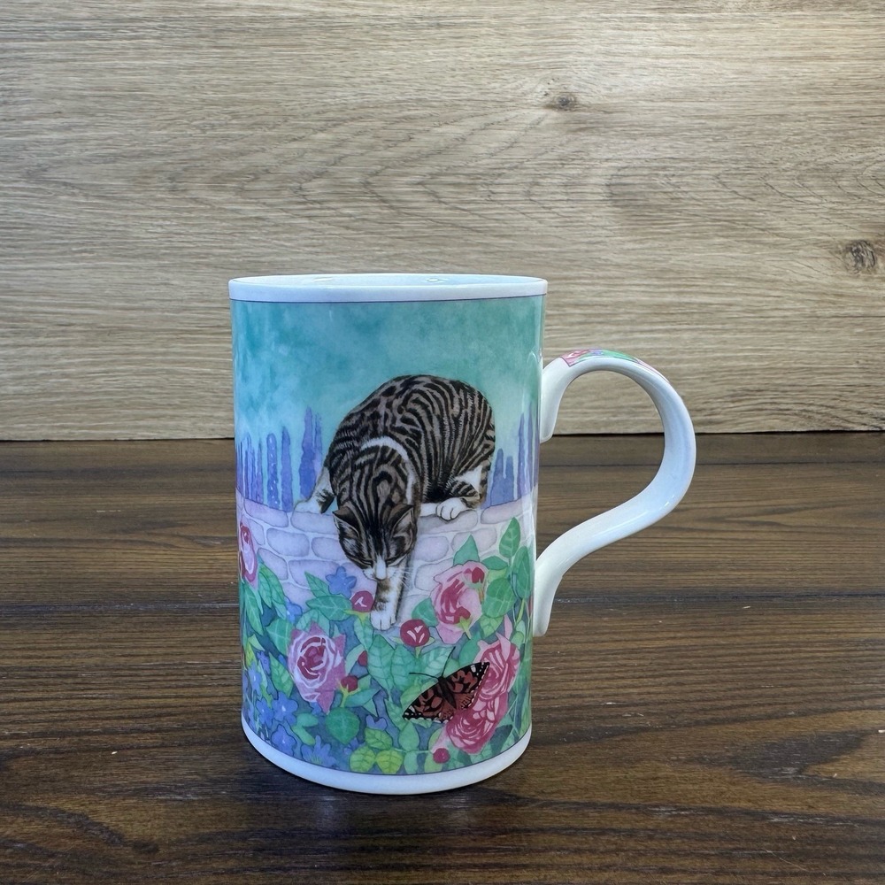 Wren Fine‎ Bone China England *FLORAL CATS* by Jenny Quinn-Mug Tea Cup-8 oz